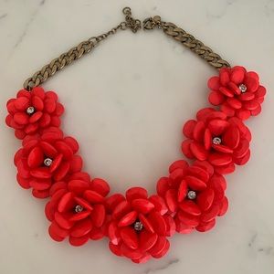J.Crew Red Floral Necklace